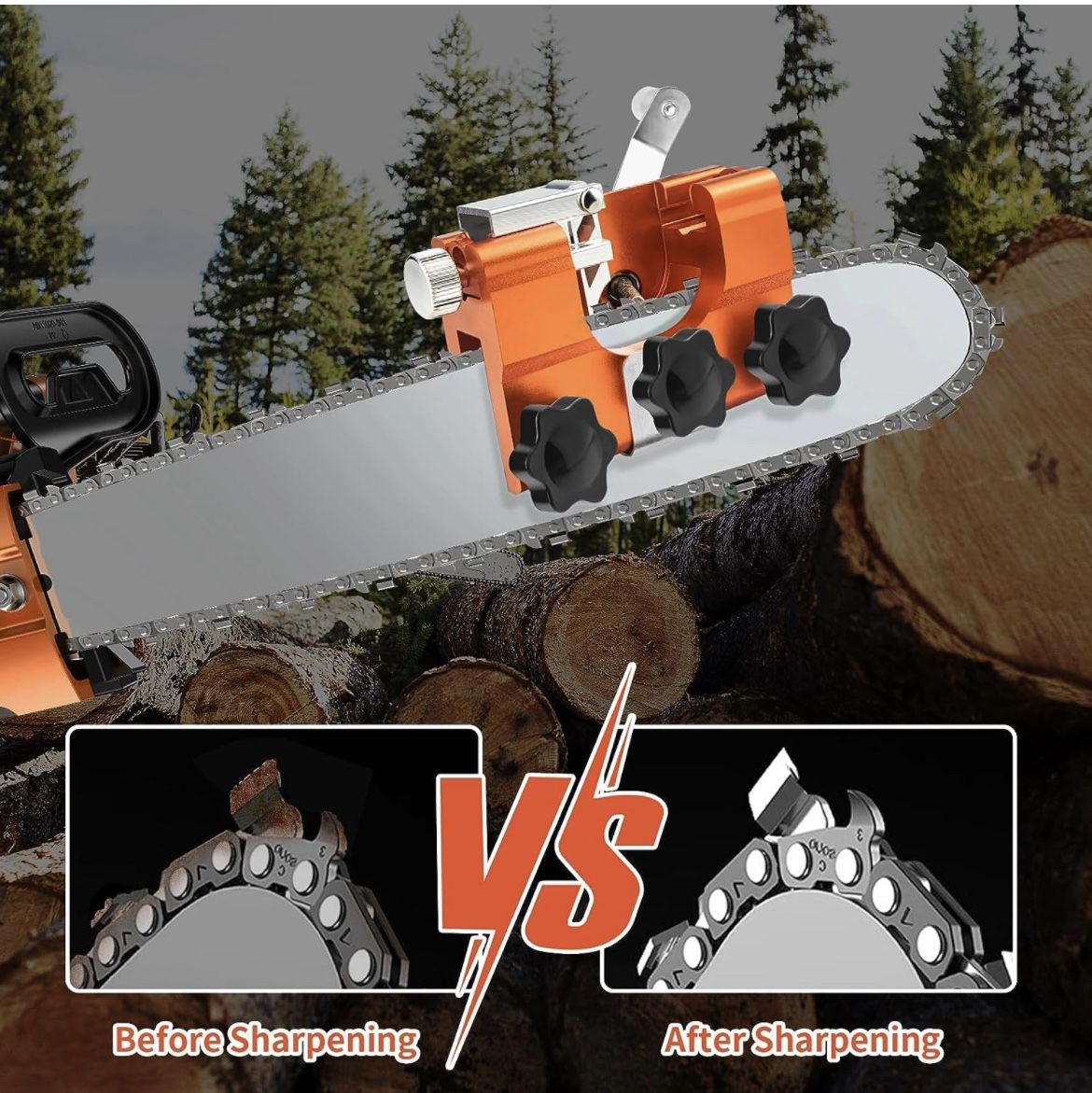 Chainsaw Sharpener, Chainsaw Sharpener Jig with CutResistant Gloves