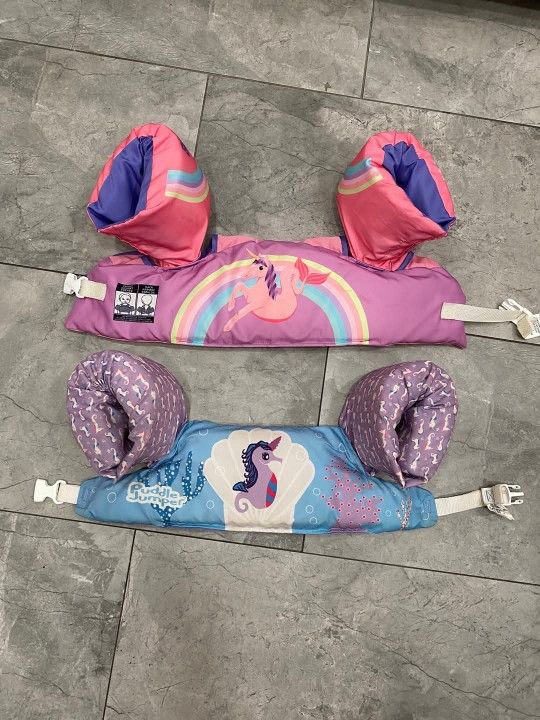 Puddle Jumper Fabric Kids Swim Flotation Vest with Armbands, 33-55lbs (15-25kg) Weight Capacity