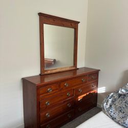 Queen Size Bed With Box Spring With Mattress And Dressing Table