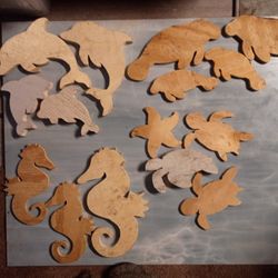 Hand Carved Wood Animal Cutout Sets 10 $ Per Set 