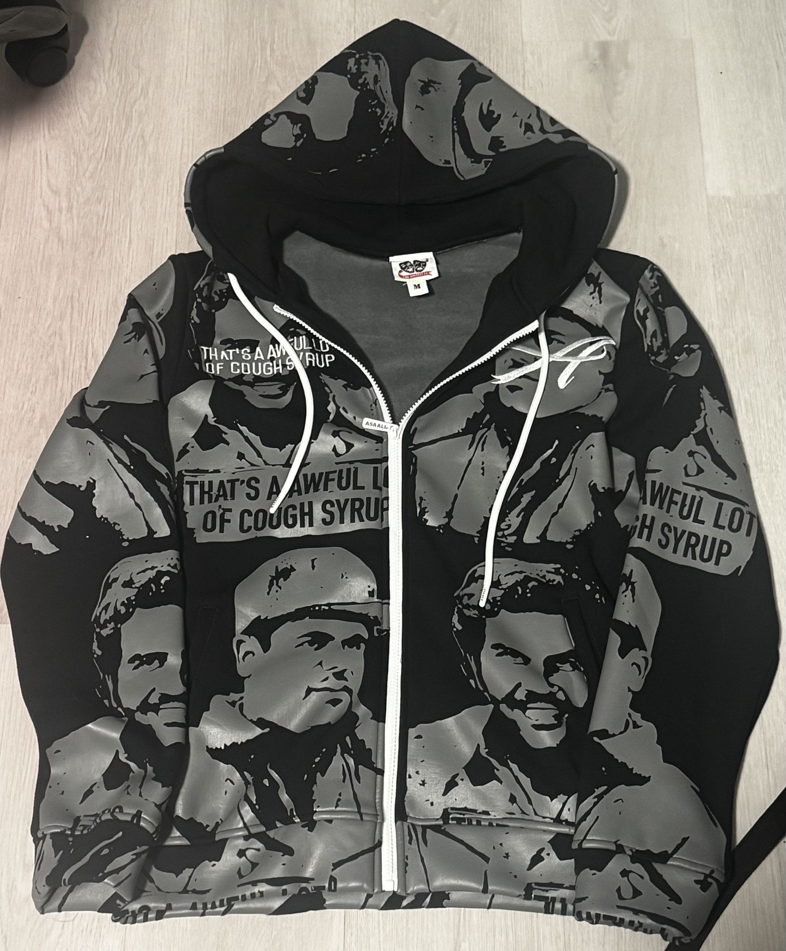 ASAALI HOODIE GREY AND BLACK MEDIUM BRAND NEW READ DESCRIPTION