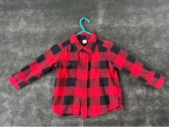 Old Navy Red & Black Plaid Long Sleeve Shirt – Size 4T