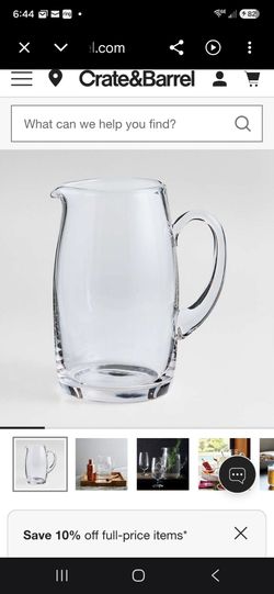 Crate & Barrel Glass pitcher