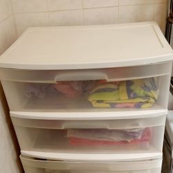 STERILITE 3-DRAWER WIDE PLASTIC STORAGE SYSTEM