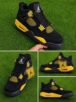 Air Jordan 4 Thunder Black Yellow Sneakers