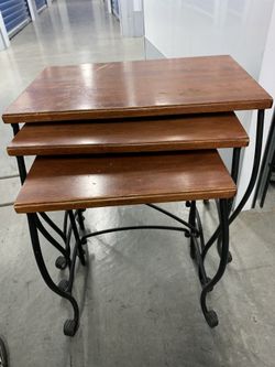 Nesting mahogany tables midcentury modern style