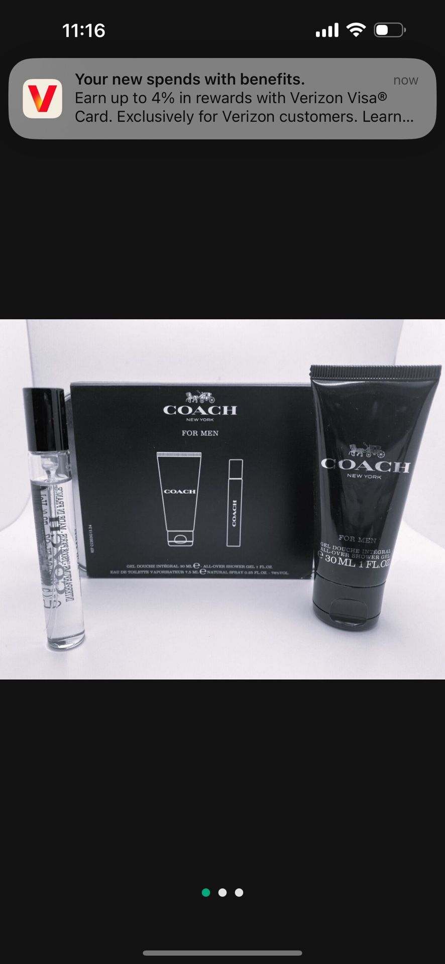 New- Coach Blue Discover Kit 10ml Fragrance And Body Wash Gel