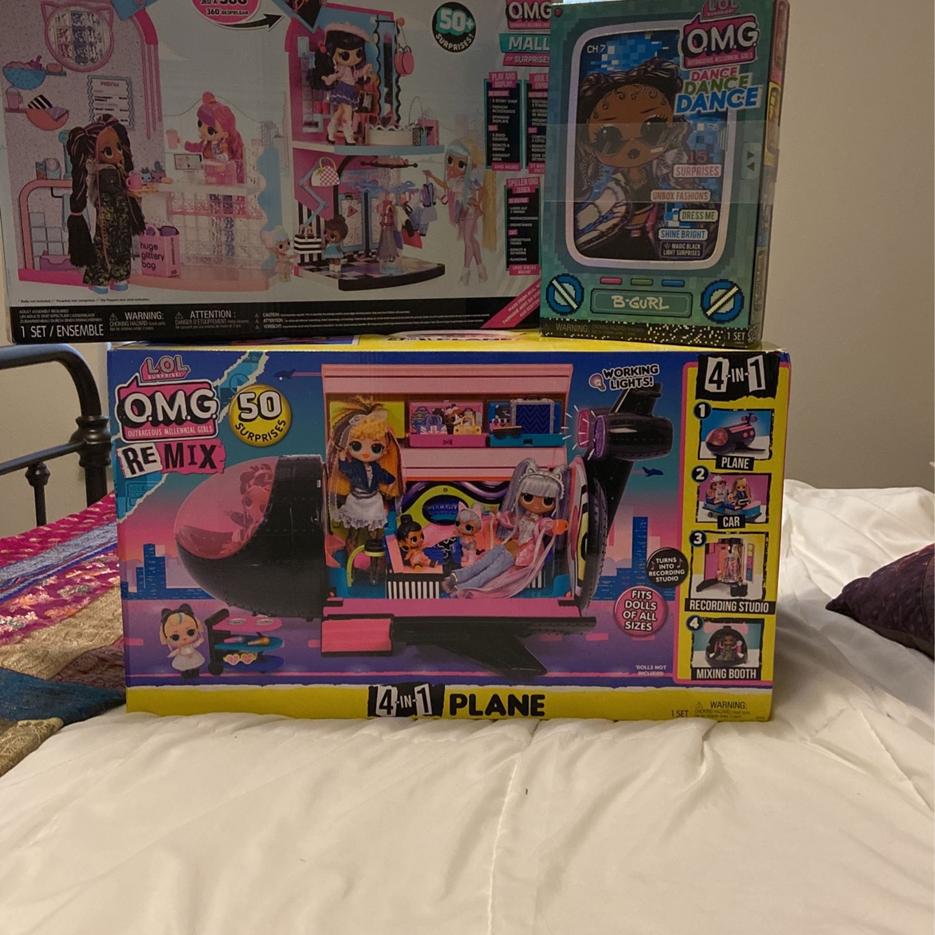 Lot Bundle New In Box LOL O.M.G. Surprise Plane, Mall And Doll