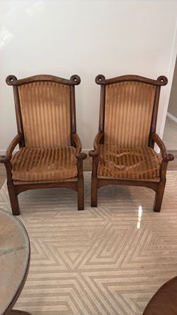 Custom Armchairs 2 Wood and Fabric