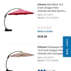 Grand patio Grand patio Napoli 11FT Offset Cantilever Hanging Umbrella Without Weighted Base, Champagne