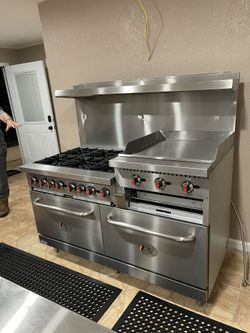 Commercial Propane Stove 6 Burner With 24 Inch Griddle