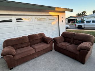 Brown microfiber sofa couch set