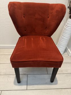 Red Fabric Accent Chair