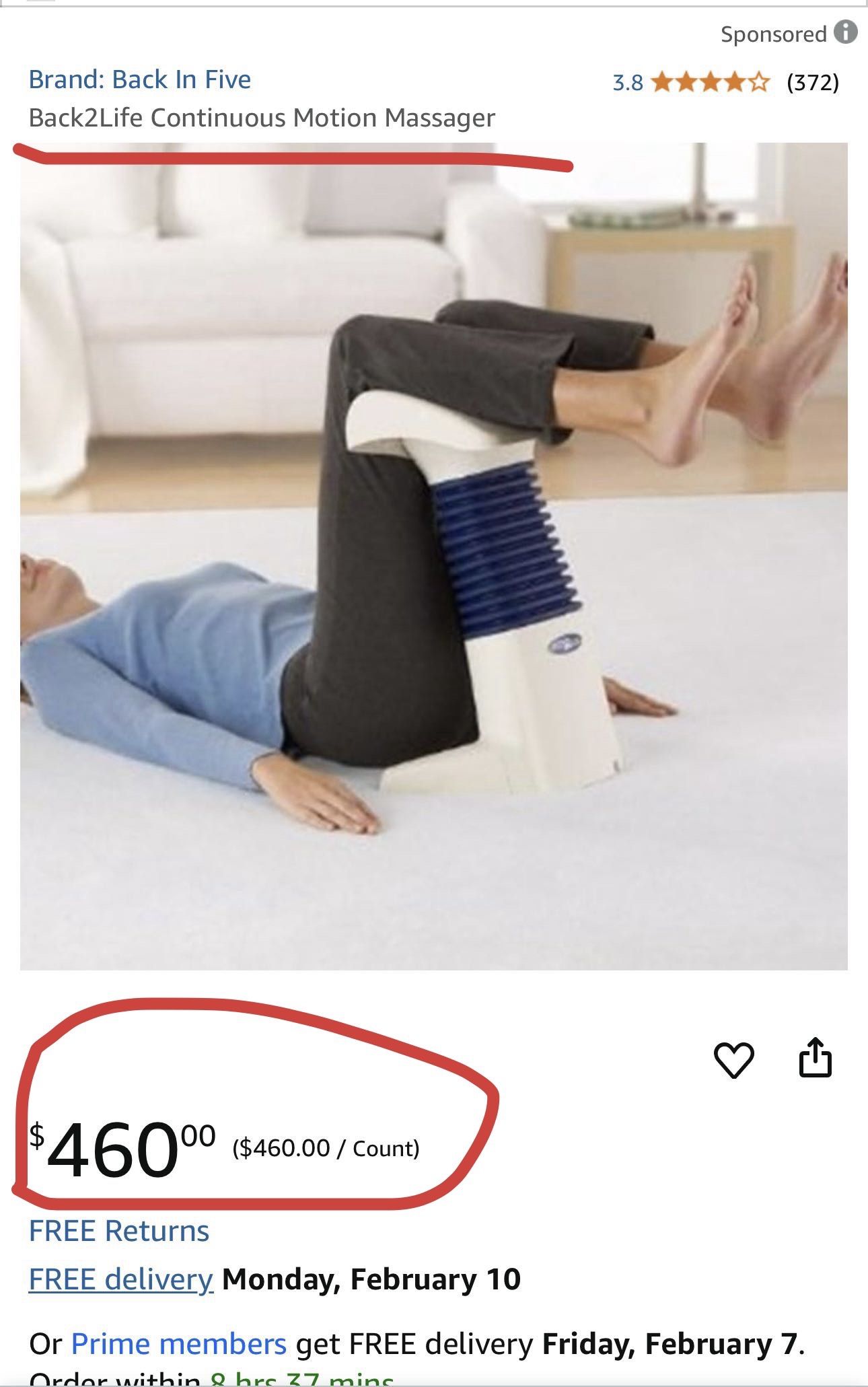 Back2Life continuous motion Massager