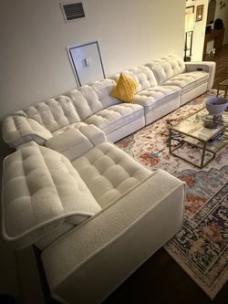White reclining sectional
