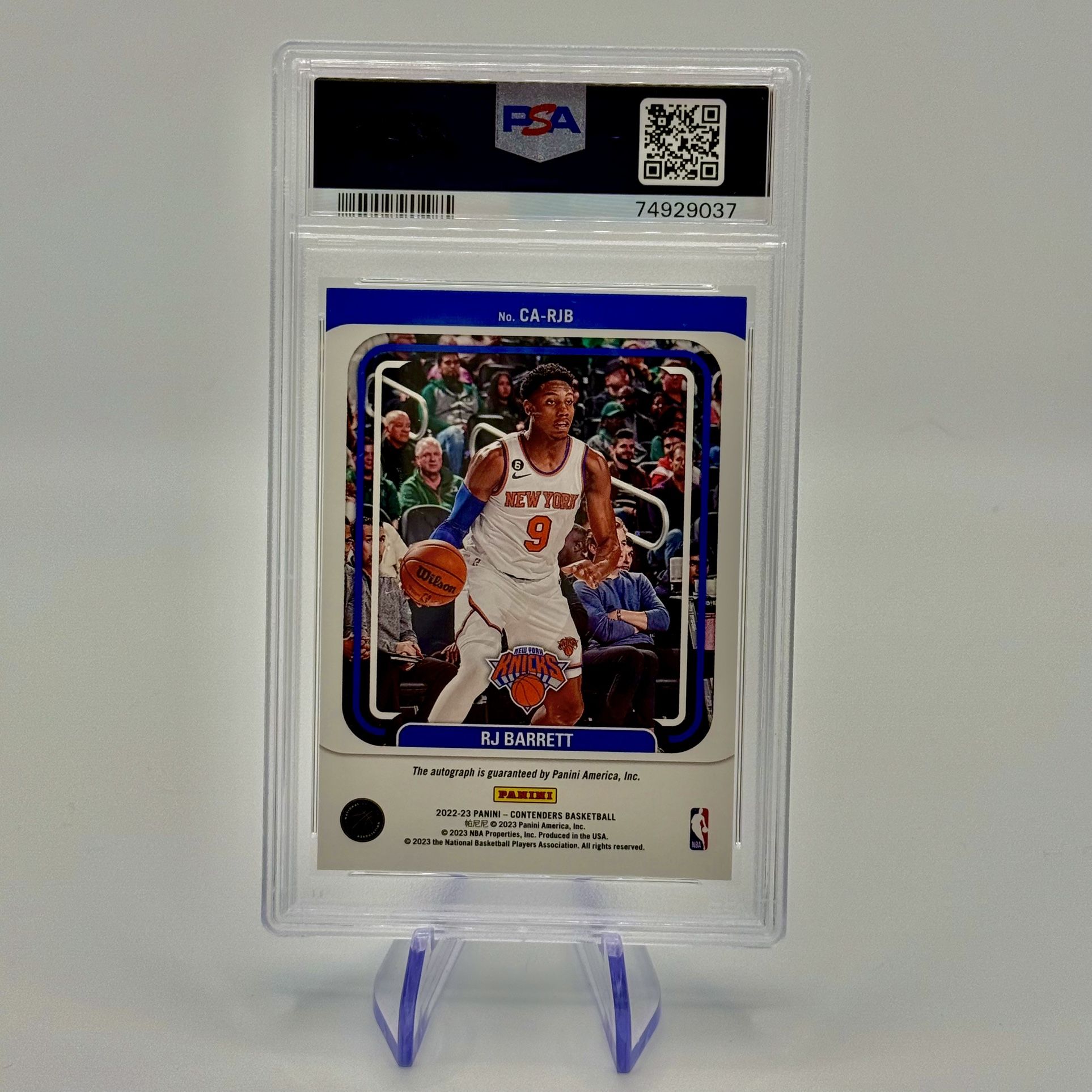 2022 Panini Contenders- RJ Barrett /10, Pop 1