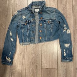 Forever 21 Ladies Jean Cropped Jacket Size M
