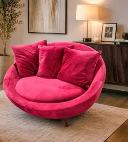ROUND DESIGN LOVESEAT RED VELVET