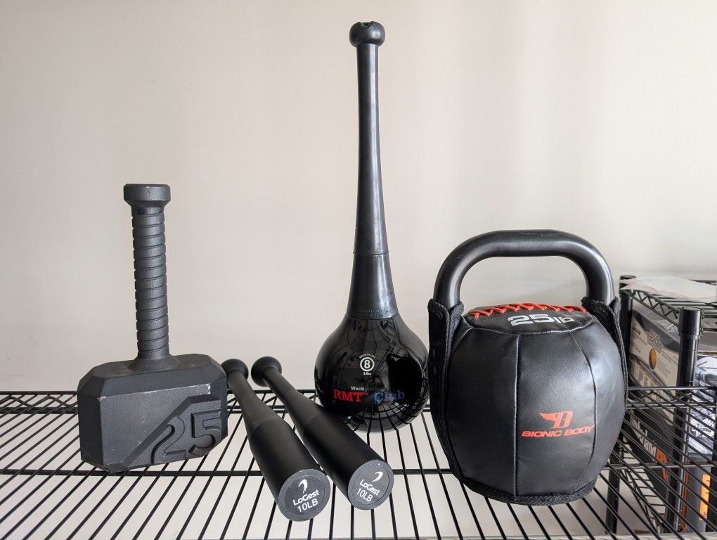 Kettlebells, Clubs and Medicine Ball