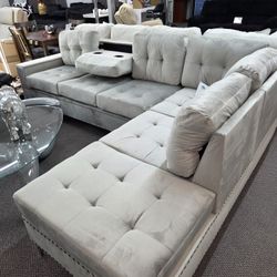 🍀🍀 Sofá Sectional Grey!!