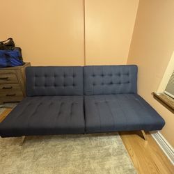 Futon Couch With Silver Legs! 