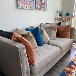 Large Beige Couch With Love Seat 