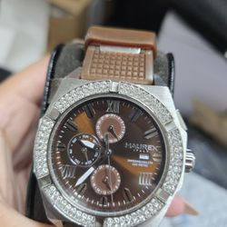 Haurex Italia Challenger Brown Dial and Rubber Chronograph Unisex Watch 1S305DMH