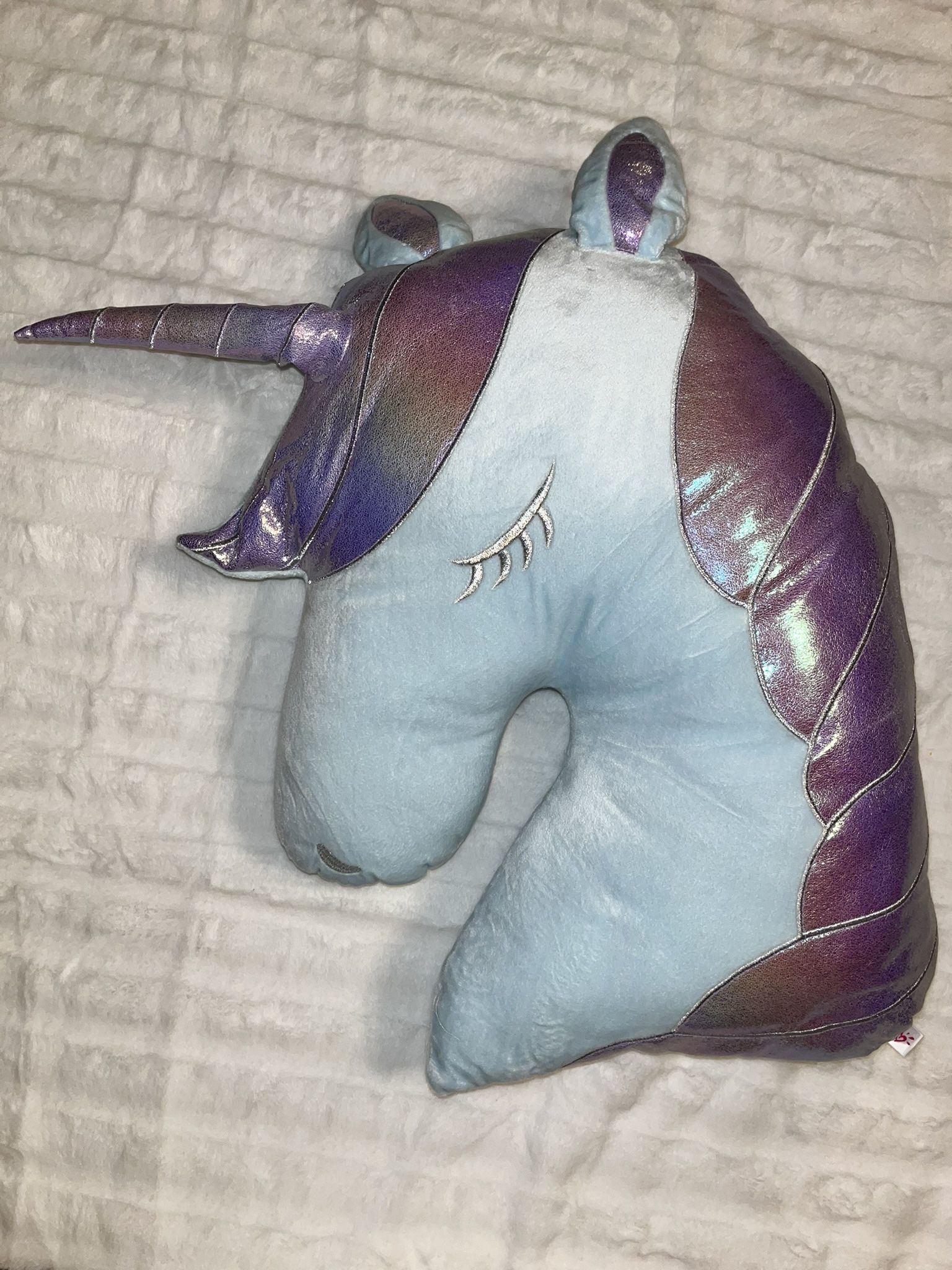 Justice Jumbo Shimmer Unicorn Squishy Pillow NWOT 