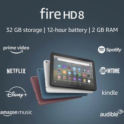 New Amazon Fire HD 8 Tablet, 8” Display, 32 GB, 2020 Release, Black
