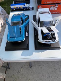 1/18th scale die cast metal display cars.