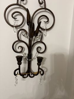 Wall candle holder with some crystal