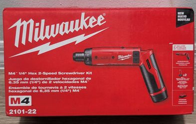MILWAUKE 2101-22 M4 4V LITHIUM-ION 1/4" HEX SCREWDRIVER 2-BATTERY KIT