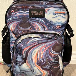 Tilami Rolling Backpack 19 inch Wheeled Laptop Backpack, Painting Blue