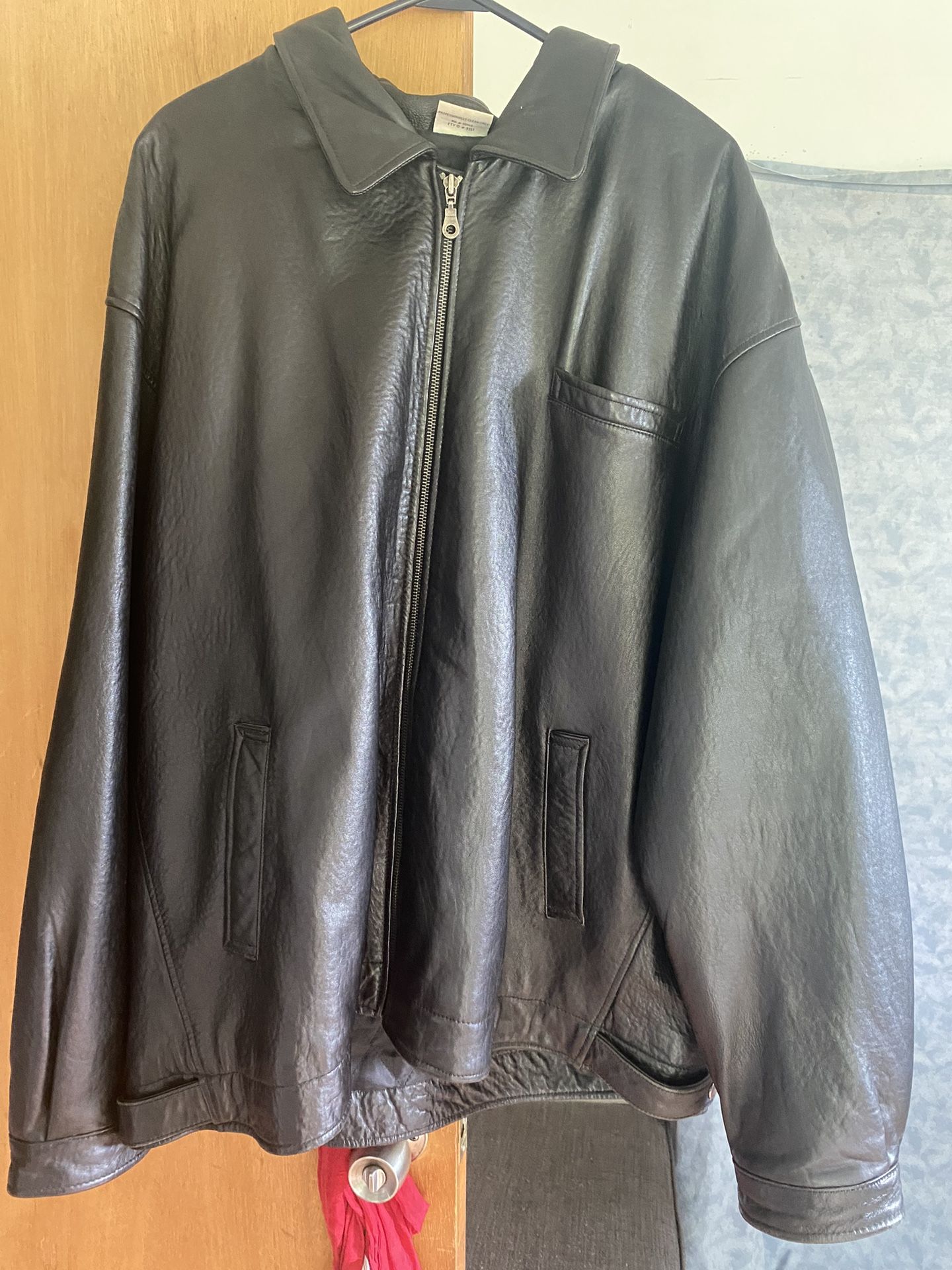 XXL Black Leather Jacket