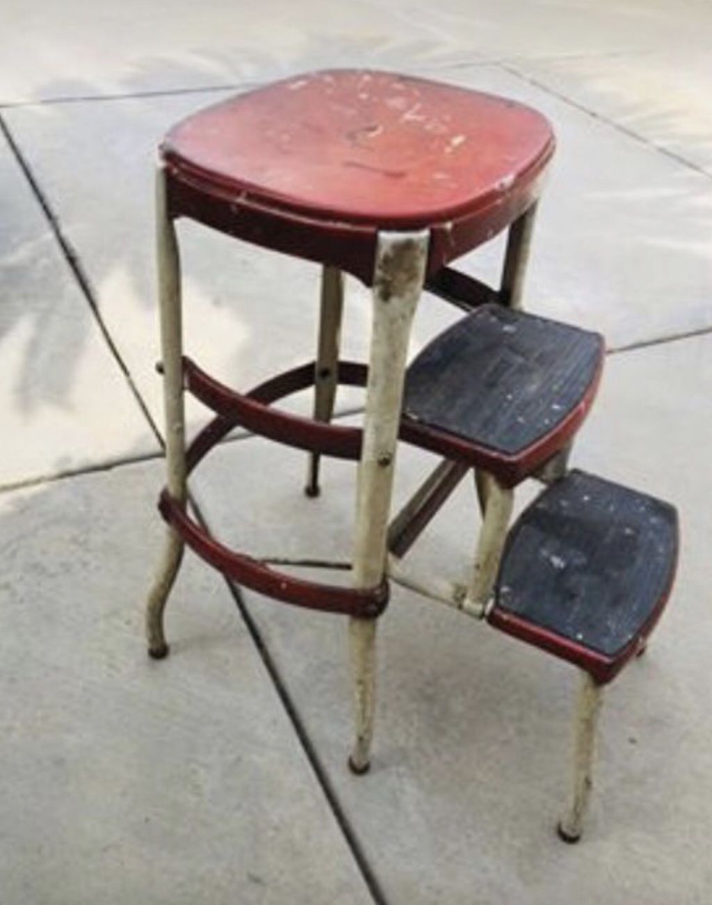 Vintage Cosco Metal Step Stool Retro Red Backless Chair for Sale in Rancho Cucamonga, CA OfferUp