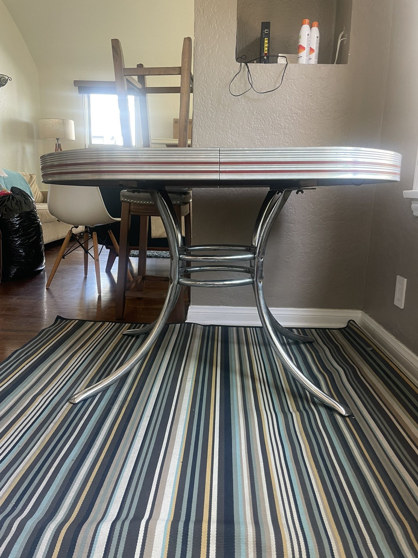 Vintage Formica Top Metal Legs Dining Table