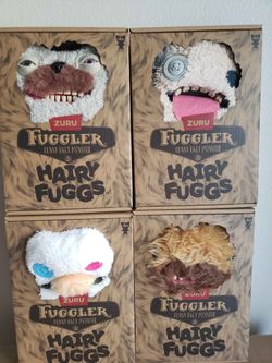 Fuggler Hairy Fuggs Funny Monster Plush Lot Of 4 Bundle