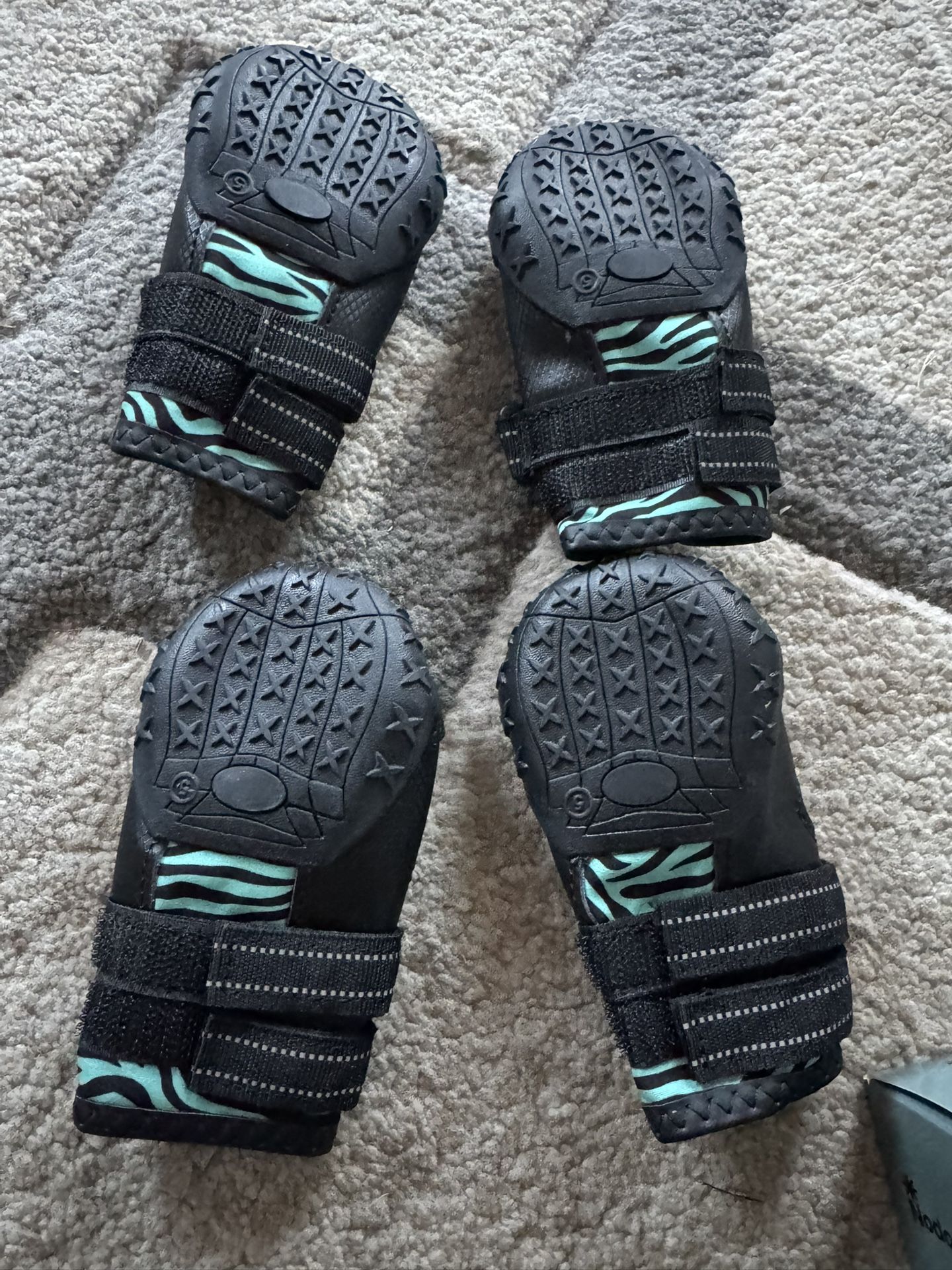 Waterproof Zebra Pet Shoes: Reflective Dog Boots Size 5
