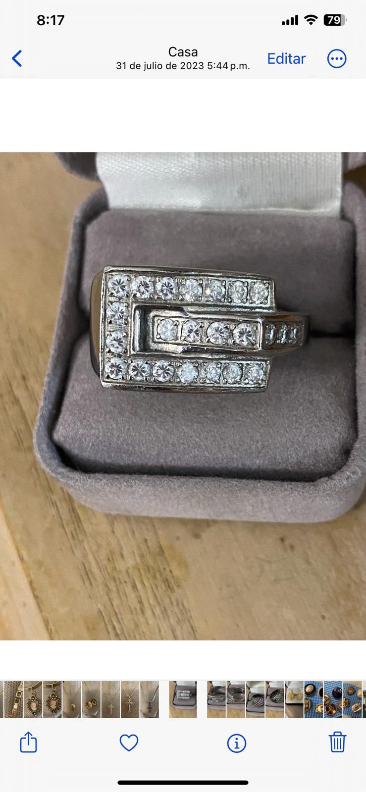 Anillo Hombre Size 10/11 Chispas Stainless Joyería Antigua