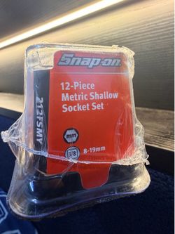 Snap on 3/8 mm 8-19mm 12 piece metric shallow socket set