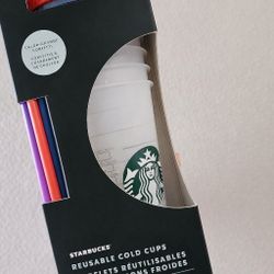 Starbucks Reusable Color-Change Confetti Cups – 5 Pack (Sealed)