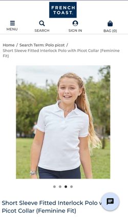 Short Sleeve Fitted Interlock Polo with Picot Collar (Feminine Fit) FRENCH TOAST