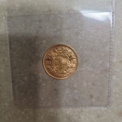 1935 Switzerland 20 Francs Gold Coin.  BU 