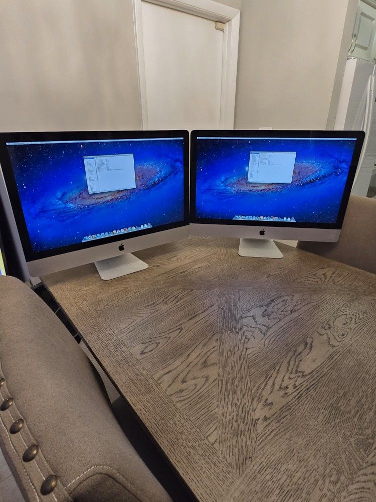 2x 27 Inch iMac 3.4Ghz i7 8GB RAM 250GB Sata HD