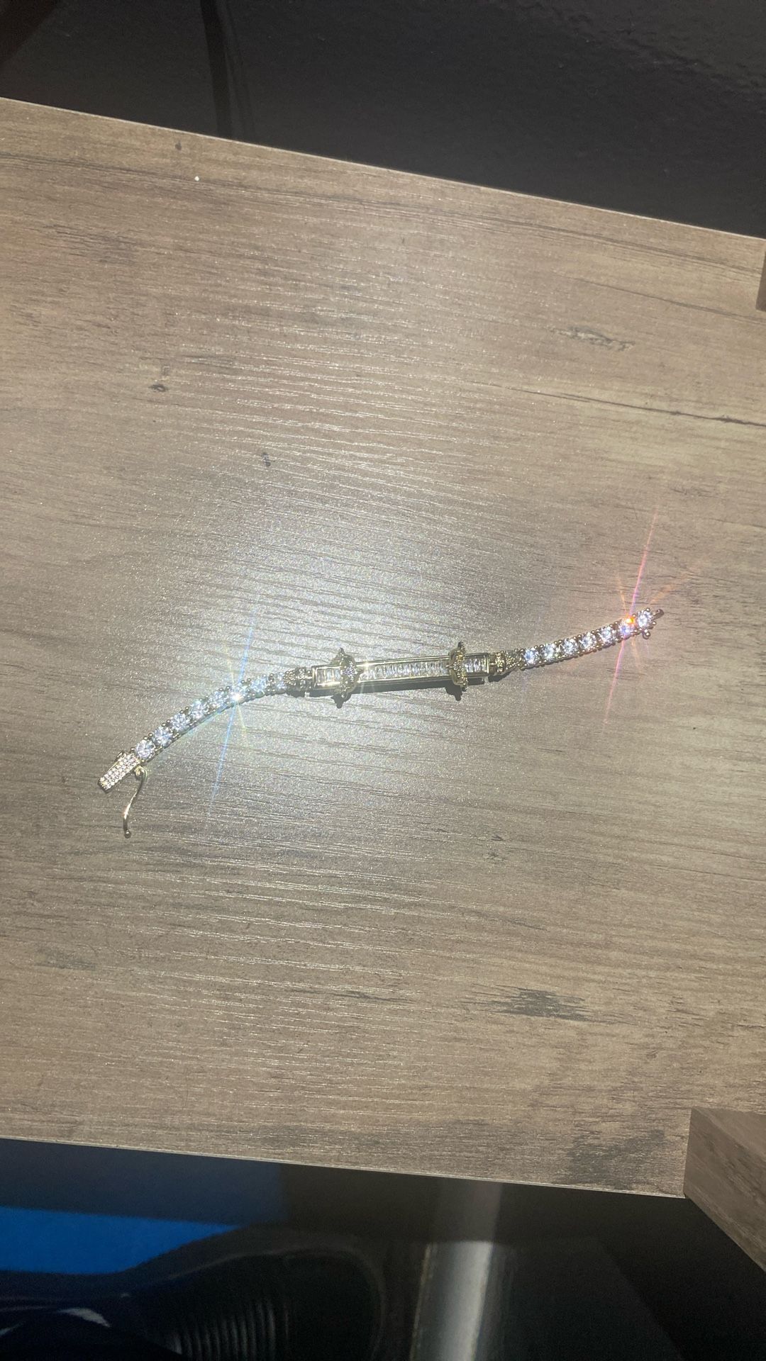 GLD Iced Baguette Bar Bracelet