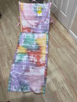 New Folding Beach Chair Lounge Mat Portable Camping Tie Dye Lounger