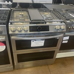 Samsung dual fuel range 30 inch wide with double door