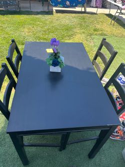 Black table with chairs