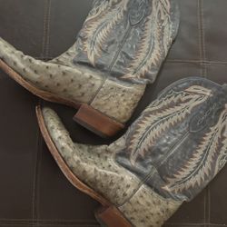 Tony Lama Ostrich Gray Boots