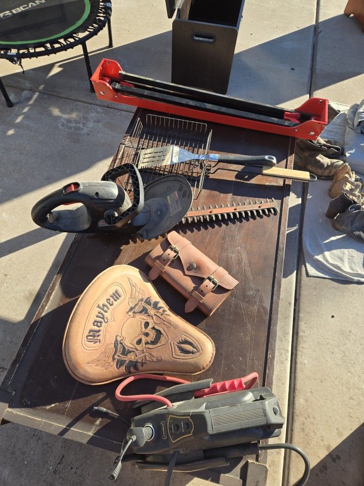 Bobber Motorcycle Seat And Tools